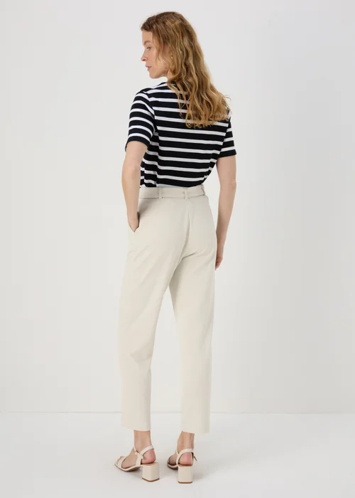 Et Vous Cream Belted Ponte Tapered Trousers - 8 Image 2