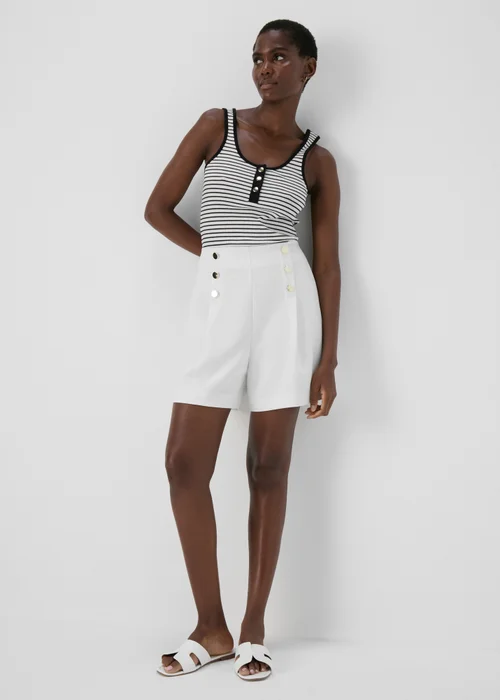 Et Vous White Button Shorts - 8 Image 4