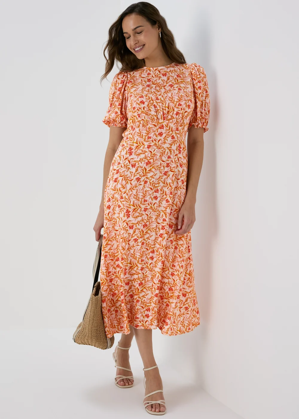 Et Vous Pink Floral Midi Tea Dress - 8 Image 4