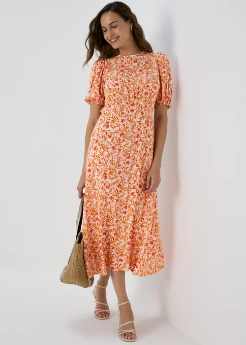 Et Vous Pink Floral Midi Tea Dress - 8 Image 4