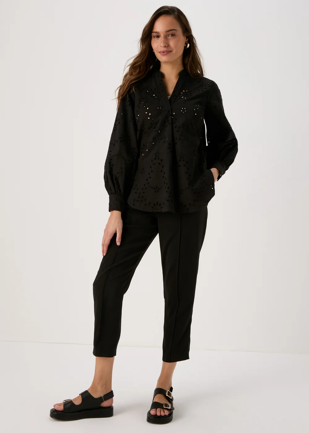 Et Vous Black Schiffli Shirt - 8 Image 4