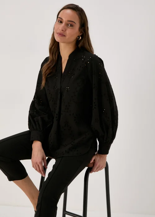 Et Vous Black Schiffli Shirt - 8 Image 1