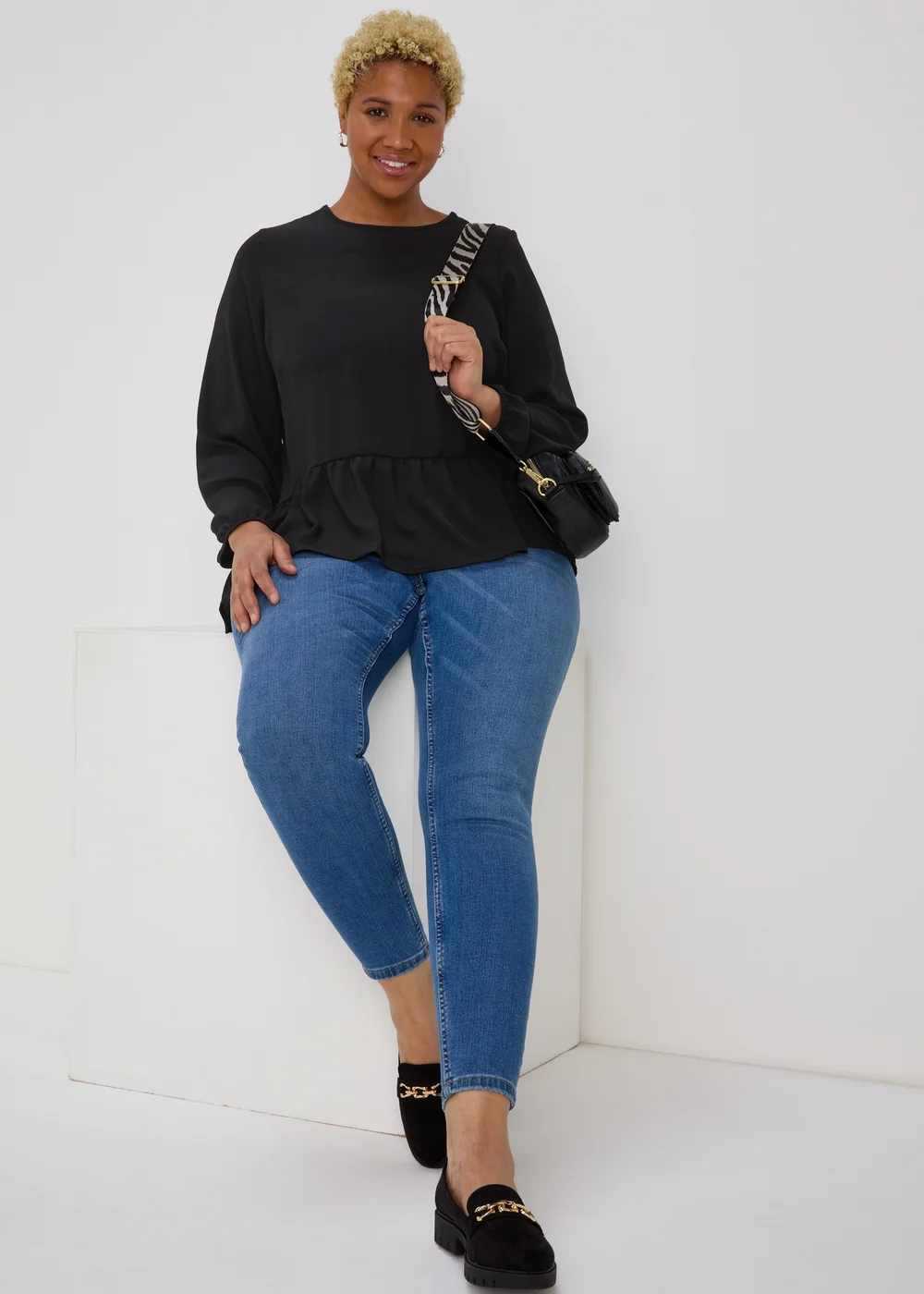 Black Peplum Blouse - 8 Image 6