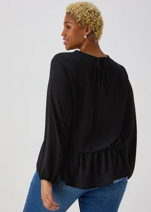 Black Peplum Blouse - 8 Image 3