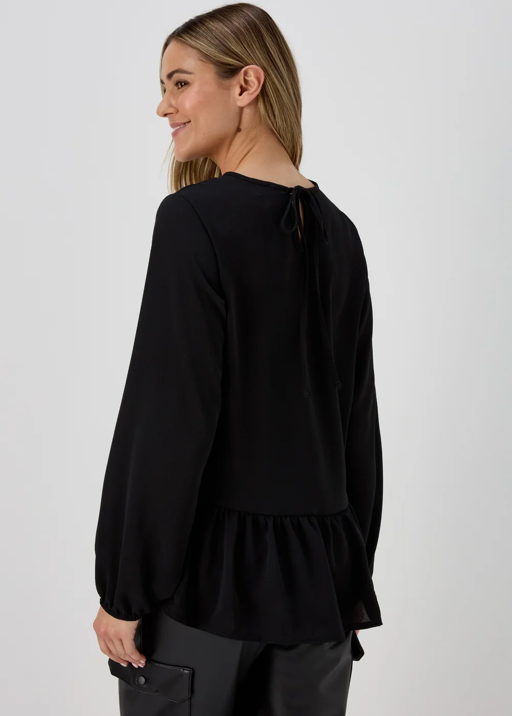Black Peplum Blouse - 8 Image 2