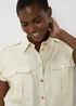 Et Vous Nude Oatmeal Sleeveless Utility Blouse Top - Size 8 Image 3