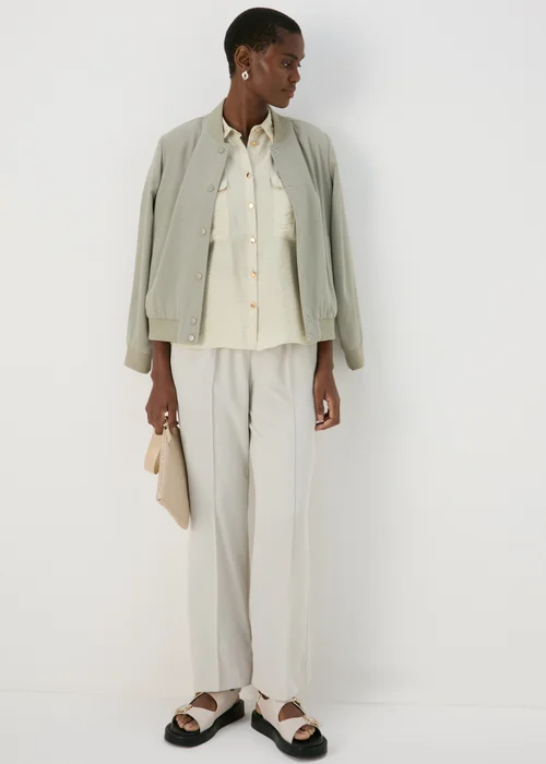 Et Vous Nude Oatmeal Sleeveless Utility Blouse Top - Size 8 Image 4