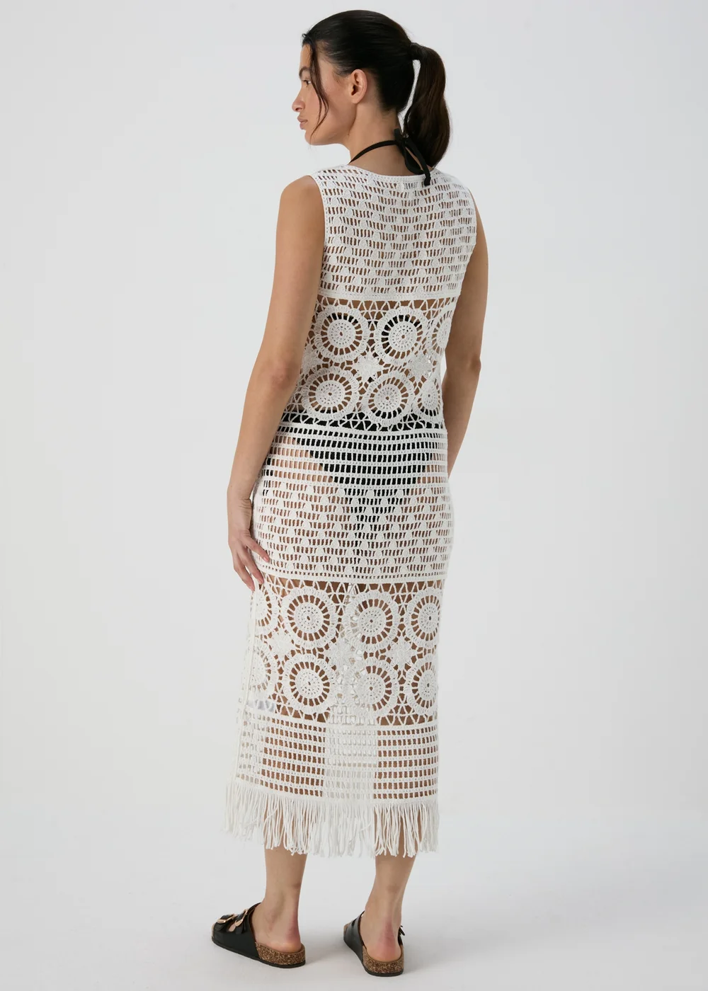 White Crochet Dress - 8 Image 2