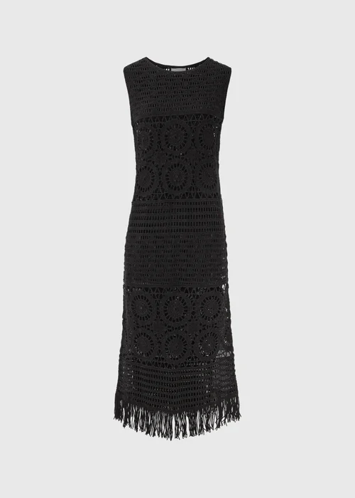Black Crochet Midi Dress - 8 Image 4