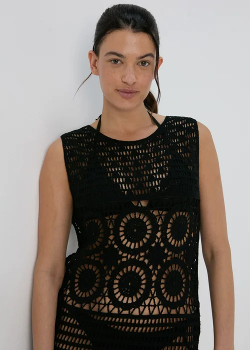 Black Crochet Midi Dress - 8 Image 1