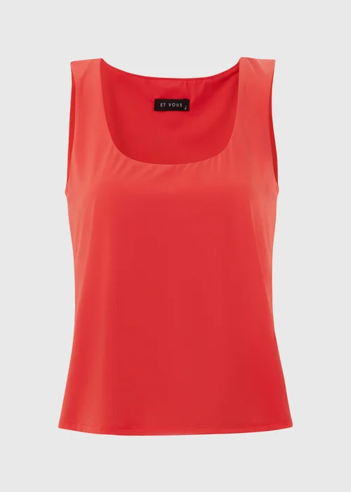 Red Scoop Neck Vest - 8 Image 5