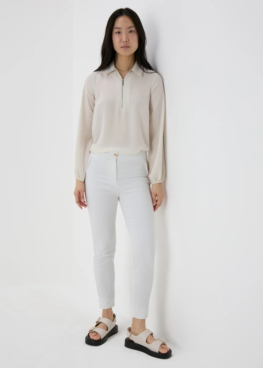 Et Vous White Capri Trousers - 8 Image 1
