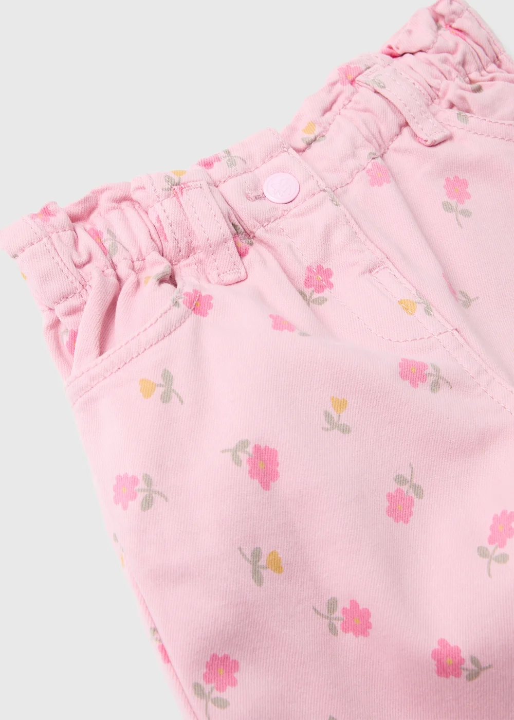 Girls Pink Flower Printed Jeans (1-7yrs) - Age 2 - 3 Years Image 2