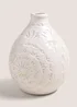 White Textured Vase (18.5cm x 18.5cm x 2cm) Image 1