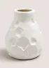 White Shell Embroidered Vase (18cm x 15.5cm x 15.5cm) Image 1