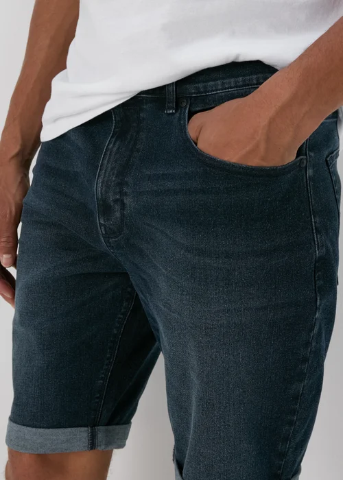 Dark Wash Stretch Denim Shorts - 30 Image 3