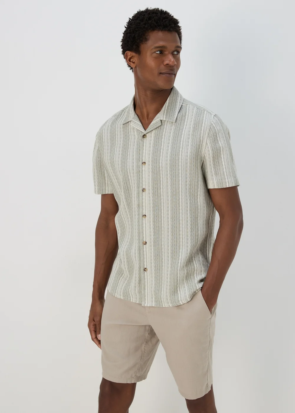 Stone Linen Chino Shorts - 30 Image 4