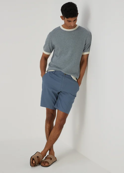 Blue Linen Chino Shorts - 30 Image 4