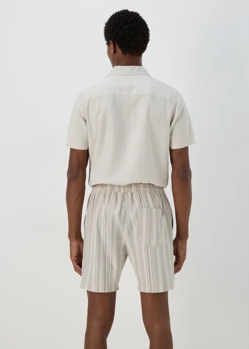 Stone Striped Linen Shorts - S Image 2