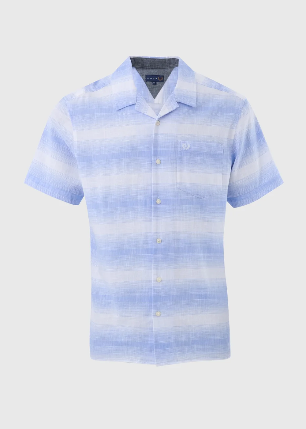 Lincoln Blue Horizontal Stripe Slub Shirt - S Image 5