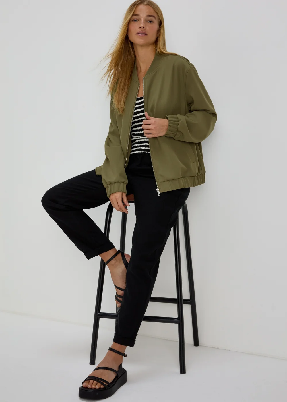 Papaya Petite Khaki Soft Bomber - 6 Image 4