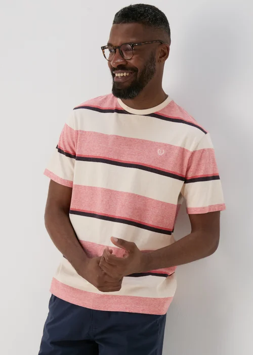 Pink Stripe Block T-Shirt - S Image 1