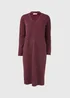 Burgundy V Neck Ribbed Midi Dress - 8 Image 5