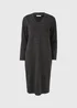 Grey V Neck Ribbed Midi Dress - 8 Image 5