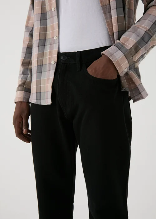 Black Washed Straight Fit Jeans - 30 R Image 3