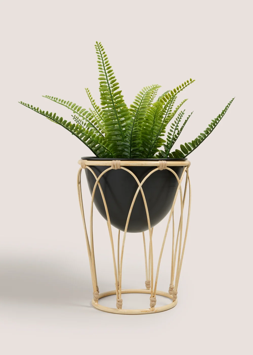 Black Cabana Metal Rattan Planter (27cm x 21cm x 21cm) Image 2