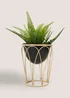 Black Cabana Metal Rattan Planter (27cm x 21cm x 21cm) Image 2