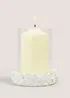 White Floral Hurricane Candle Holder (15.5cm x 11cm x 11cm) Image 2