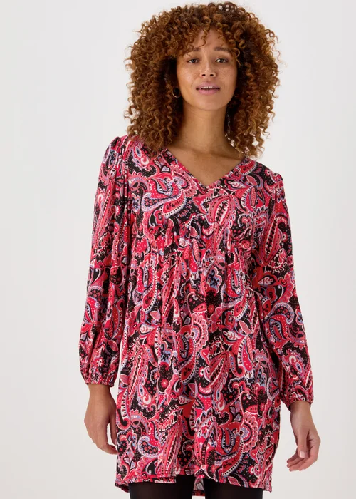 Multicoloured Paisley Print Empire Mini Dress - 8 Image 1