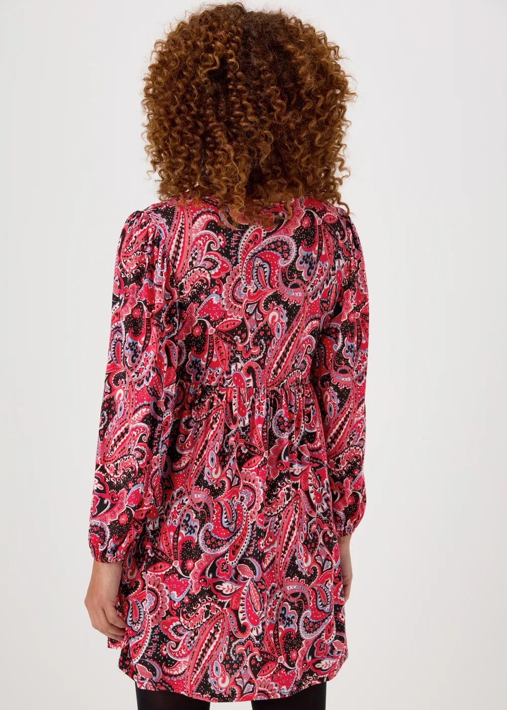 Multicoloured Paisley Print Empire Mini Dress - 8 Image 2
