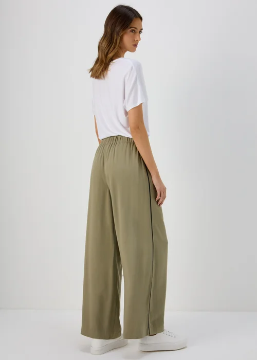 Et Vous Khaki Wide Leg Side Stripe Bottoms - 8 Image 2