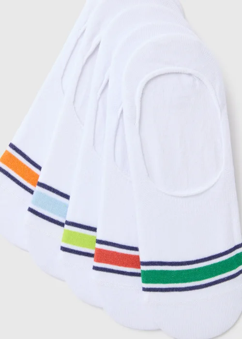 5 Pack White Invisible Design Socks - Sizes 6 - 8.5 Image 2