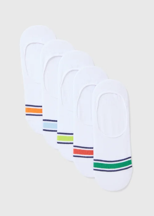 5 Pack White Invisible Design Socks - Sizes 6 - 8.5 Image 1