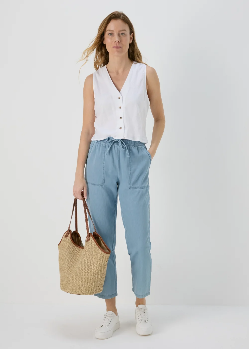 Blue Light Wash Utility Joggers - 8 Image 1