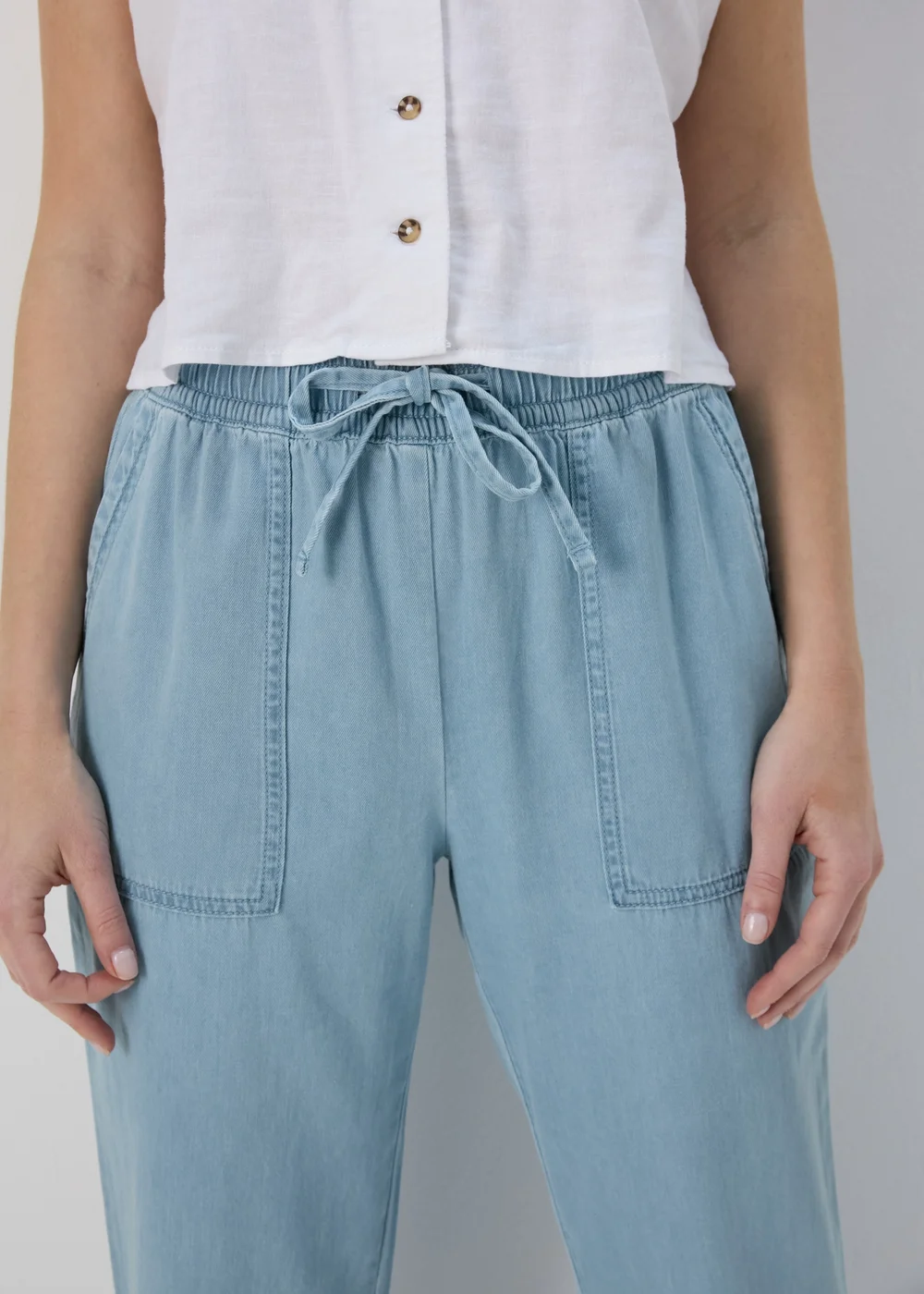 Blue Light Wash Utility Joggers - 8 Image 3