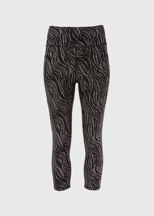 Souluxe Black Mono Printed Capri Leggings - 8 Image 5