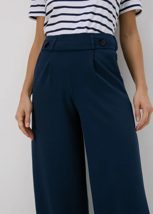 JDY Navy Geggo Button Trousers - 8 Image 3