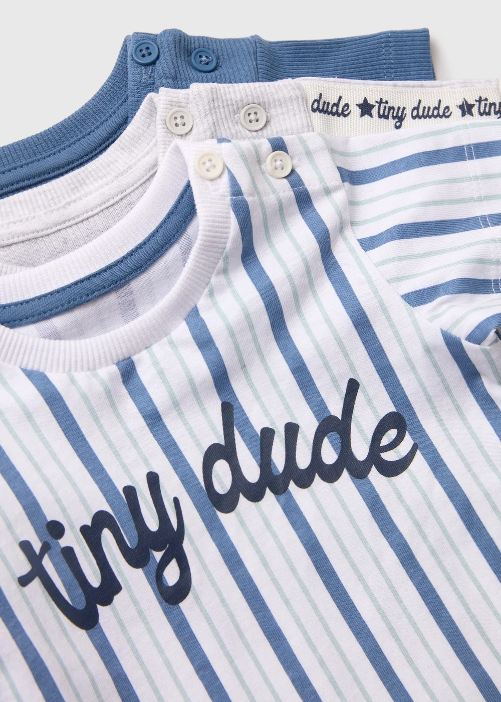 Boys 3 Pack Blue Preppy T-Shirts (Newborn-23mths) - Newborn Image 2