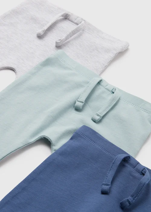 Boys 3 Pack Blue Preppy Leggings (Newborn-23mths) - 9-12 months Image 2