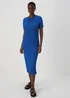 Blue Textured Midi Dress - 8 Image 1