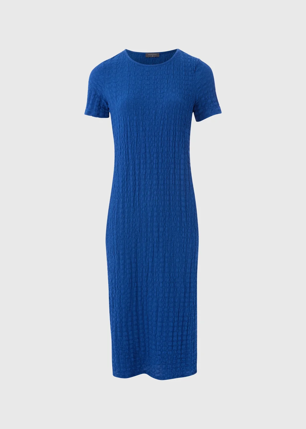 Blue Textured Midi Dress - 8 Image 5