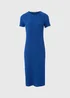 Blue Textured Midi Dress - 8 Image 5