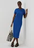 Blue Textured Midi Dress - 8 Image 4
