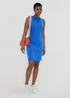 Blue Ribbed Mini Racer Dress - 8 Image 4
