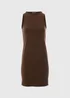 Brown Racer Ribbed Mini Dress - 8 Image 5