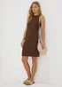 Brown Racer Ribbed Mini Dress - 8 Image 4